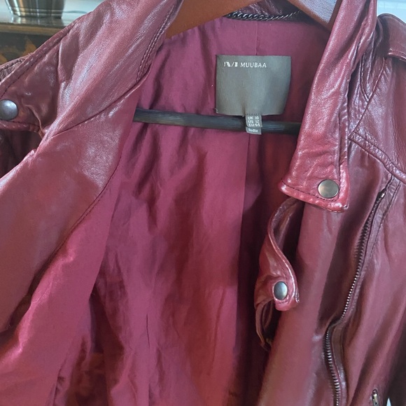 Muubaa Leather Jacket Women’s  Gorgeous Red 12 - Picture 2 of 4